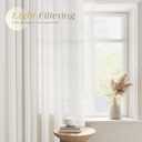 Nanspring Cream Linen Curtains 84 Inches Length for Living Room 2 Panels Set Grommet Light Filtering Gauze Window Sheer Curtain Modern Rustic Farmhouse Burlap Look Textured Semi Sheer Drapes 52x84