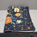 DUKINO 4x6 Area Rug, Lightweight Non Slip Washable Floral Rug, Indoor Low Pile & Non-Shedding Boho Design Rugs for Bedroom, Living Room, Dining Room, Dark Blue