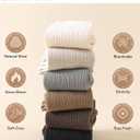 Merino Wool & Silk Blend Boot Socks Women Soft Crew Socks Comfort Breathable Daily Wear 4-Pack