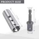 Stainless Steel Trailer Jack Drill Adapter, Top Wind Trailer Jack Crank Handle Cordless Drill Adapters with a 1/2 Inch Socket Adapter Bit, Compatible with 1 Inch Jacks Drive Shaft
