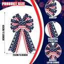 Unittype 2 Pcs Memorial Day Patriotic Bow Red White Blue Wreath 4th of July Star Burlap American Flag Bow for Indoor Outdoor Tree Topper Independence 250th Anniversary Party Decoration(Rustic)