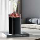 Portable Mini Humidifier, 400ml Small Humidifier with 2 Modes Large Spray, USB Personal Desktop Humidifiers for Home Bedroom Car Office Travel Yoga with 7 Color LED Light, Auto-Off, Bass Work(Black)