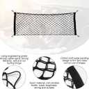 Car Rear Cargo Net, Adjustable Elastic Storage Organizer Net, Trunk Cargo Storage Net, Universal Fit for Car, Vehicle, SUV (35.4"x15.8")