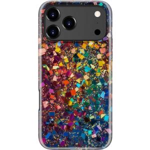 Esdot for iPhone 17 Pro Max Case Cute - Wireless Charging Compatible  Dual-Layer Soft Silicone + Hard Shell - Wildflower Design - Protective Phone Cover for Women Girls - Colorful Fragments Pattern