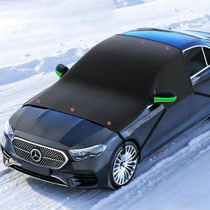 Large Car Windshield Cover for Ice and Snow - Automotive Windshield Snow Covers with Side Window & Rearview Mirror Protector, Winter Magnetic Car Anti-Snow Cover, Universal for Most Cars, Sedan, SUV
