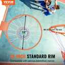VEVOR Basketball Hoop, 44 54 Inchs PC Backboard Wall Mounted, Basketball Portable Hoop & Goal, Indoor & Outdoor with Hand-Crank Adjustment, Classic Basketball Court, Teens, Adults, Schools, Parks