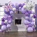VinTS 124 pcs Purple Balloons Garland Arch Kit,Butterfly Lavender Baby Shower Balloons 13Pcs Butterfly Stickers for Girl Mother Wedding Birthday Party Decorations