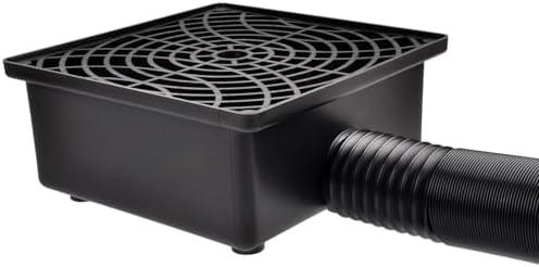 Prestantious Gutter Downspout Catch Basin, Upgraded Version 12"×12" Catch Basin Gutter Downspout Extensions with 3.1” OD Flexible Pipe, Rainwater Downspout Diverter, Pipe Stretched Length 6.7ft