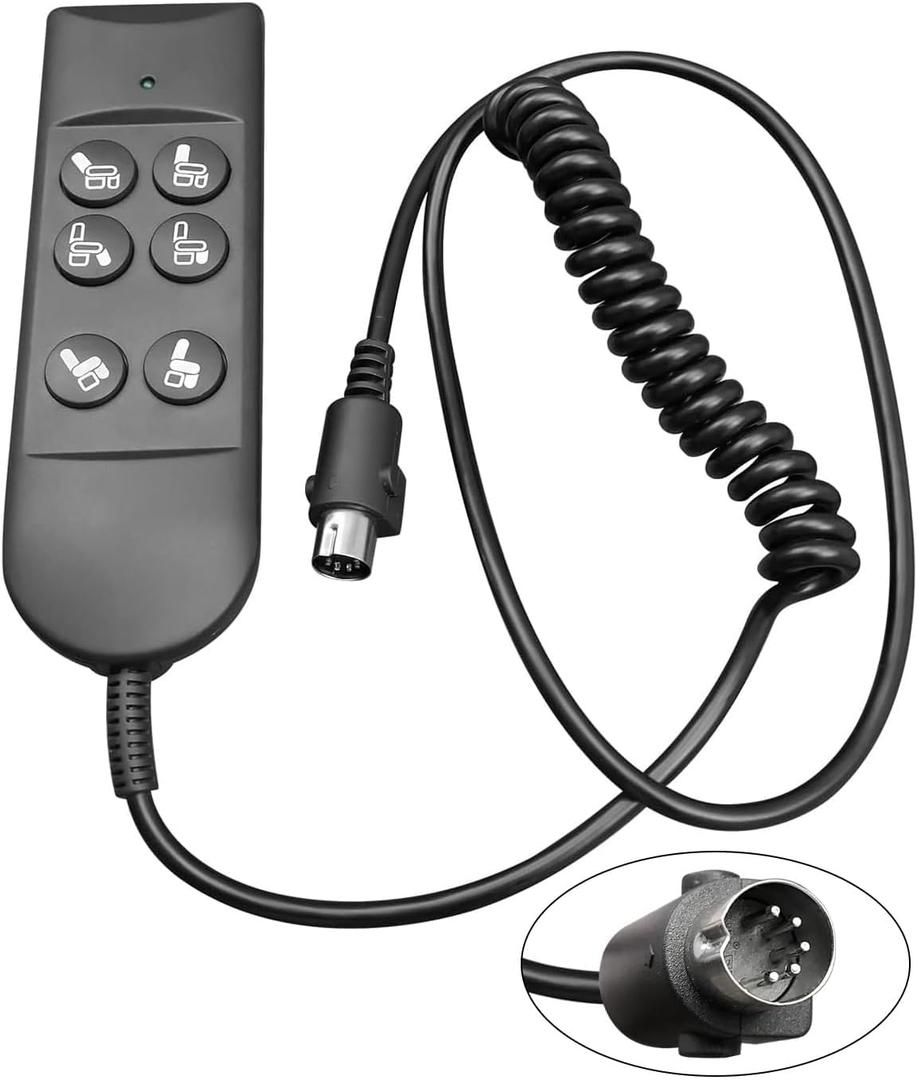 Lift Chair Remote Control for Home Power Recline Hand Control 6 Button Remote with 5-Pin Plug Extension Cable Fit for Okin Dewert Limoss Golden Catnapper