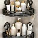 Corner Shower Caddy Suction Cup, 2 Pack Triangle Corner Shower Shelves No Drilling Bathroom Organizers and Storage, Removable Waterproof Showers Bathroom Shelf Rack