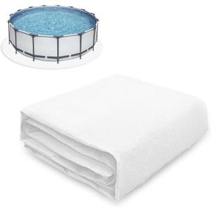 15 Feet Round Pool Liner Pad for Above Ground Pool, Durable Geotextile Material, Liner Pads for Puncture Resistent, Extend Liner's Life, White
