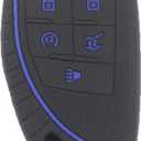 2 x LemSa 2Pcs 5 Buttons Soft Silicone Remote Smart Car Key Fob Cover Case Protector Holder for Chevrolet Corvette 2020 Suburban Tahoe 2021, Red Blue Buttons