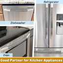 4 x Refrigerator Door Handle Covers, Set of 4, Non-Slip Fridge Handle Covers, Washable Appliance Handle Covers, Keep Your Kitchen Clean, Microwave Oven Dishwasher Handle Protector(Gray, Silver pattern)