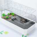 Turtle Habitat Spacious Turtle Tank Kit with Rain Shower Filter SPA & Easy Drain - Perfect for Baby Turtles, Red Eared Sliders Tortoises White, 25.69.413 Inch