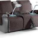 TAOCOCO 100% Waterproof Loveseat Recliner Couch Covers with Console,Double Reclining Couch Cover Non-Slip Sofa Slipcovers Washable,Furniture Protector Covers for Dog,Pets(2 Seater,Chocolate)