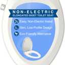 CLEAR REAR Elongated Bidet Toilet Seat  Non Electric Attachment for Toilets, Easy to Install Self Cleaning, Rear & Feminine Wash Nozzles, Adjustable Water Sprayer, Eco Friendly Hygienic Upgrade