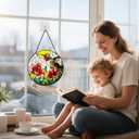 Hummingbird Stained Glass Window Hanging,Colorful Butterfly Suncatcher for Window Home Decor Mother's Day Birthday Gifts for Women, Men, Wife, Aunt, and Mom 7.8 in