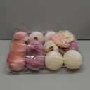 Liliful 36 Pcs 4 Inch Pink Velvet Christmas Ornaments Set, 12 Large Flocked Ornaments Ball, 24 Christmas Velvet Ribbon Bows 5 x 7, Shatterproof Vintage Xmas Tree Wreath Mantel Hanging Decor