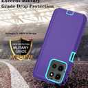 Qinmay Phone Case for Motorola Moto G 2025/Moto G Play 5G 2025 Case with HD Screen Protector, Heavy Duty Shockproof & Dropproof 3-Layer Cover Phone Case,PurpleSkyBlue