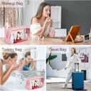 YOOLIFE Valentines Gifts for Grandkids Teacher Gift Travel Toiletry Bag Clear Makeup Bag Travel Essentials Christmas Gifts for Girls Teen Girlfriend Kids Birthday Gift Stocking Stuffers Pink P