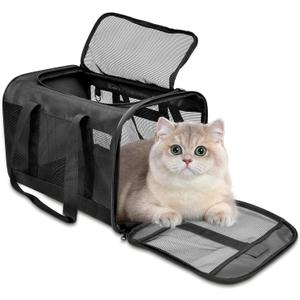 Pet Cat Carrier Soft-Sided Cat Bag Airline Approved, Pet Travel Carrier Up to 11 Lbs, Collapsible Pet Carrier Carrying Case
