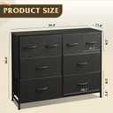 WLIVE Dresser for Bedroom with 8 Drawers, Wide Fabric Dresser for Storage and Organization, Bedroom Dressers, Chest of Drawers for Living Room, Closet, Hallway, Black