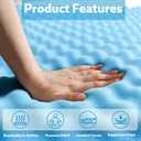 72 * 24 * 1.2inch Egg Crate Foam Pad Cuttable Egg Carton Foam Padding for Support, Air Circulation, Pressure Relief Weight Distribution,Blue