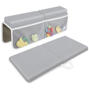Bath Kneeler with Elbow Rest Pad Set, 1.5 inch Kneeling Pad Mat for Bathtub - Gray (Grey)