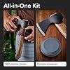 12" Hand-Forged Hatchet with Sheath and Sharpener - Camping Axe, Bushcraft and Survival Hatchet Spring Steel Blade - Small Axe Perfect for Wood Carving, Cutting, Splitting and Gardening