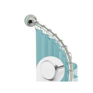 Zenna Home Rustproof Curved Shower Curtain Rod, No Drill Adjustable Curved Tension Shower Curtain Rod for Bathroom, Easy Install, Rounded for Extra Room and Comfort, 50 to 72 Inches, Satin Nickel