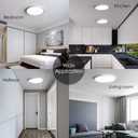 TALOYA Flush Mount 12 Inch Ceiling Light (Milk White Shell), 20W Surface Mount LED Light Fixture for Bedroom Kitchen,5 Color Temperatures in One,0.94 Inch Thickness Round