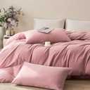 JELLYMONI Pillowcases King Set of 2 Washed Cotton Envelope Pillow Covers Linen-Like Texture,Darker Rose 2036in Bed Pillow Cases Soft Breathable (Pillows are not Included)