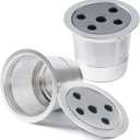 2 Pack Stainless Steel Reusable K Cups for K eurig Supreme & Supreme Plus, Five Hole Universal K-eurig Reusable Refillable coffee pod filter