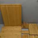KF Bamboo Cutting Board Set of 3 with Holder - Large