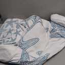 Queen Size Bed Sheet Sets, Starfish Sea Shells Nautical Soft Microfiber 4 Pcs Bedding Sets for Kids and Adults Bedroom Bed Decor, Seashells Ocean Beach Flat, Fitted Sheet and 2 Pillowcases