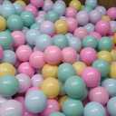 Amazon Basics BPA-Free Ball Pit Balls with Storage Bag, Crush-Proof Plastic for Toddlers Kids 12+ Months Play, 6 Pastel Colors, 1000 Count