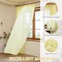 Pinch Pleated Sheer Curtains 96 Inch Length 2 Panels Set, Semi Voile Sheer Curtains for Bedroom Living Room Pinch Pleated Soft Touch Light Filtering Drapes(Light Yellow, 42 W x 96 L, 2 Panels)