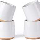GBHOME Ceramic Coffee Mugs Set of 4, 17oz Handmade Ceramic Coffee Mugs Set with Terracotta Underside for Latte/Tea/Beer/Hot Cocoa, Dishwasher & Microwave Safe (Cloud White)