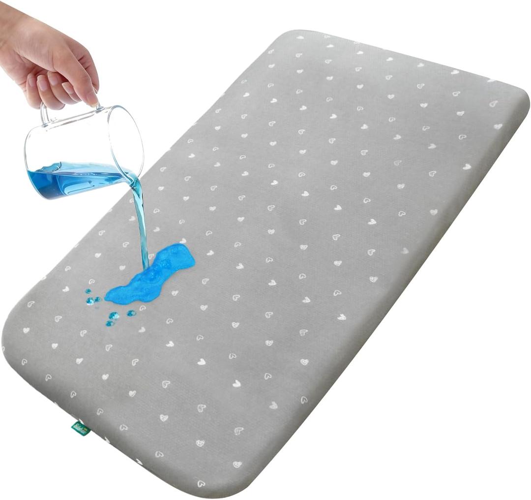 Bassinet Mattress Pad 35" x 20" x 1" Fit for Ezebaby, ANGELBLISS, Airclub, Bold, HARPPA, Besrey, Larex and Other Bedside Sleeper, Waterproof Breathable Baby Foam with Removable Zippered Cover, Grey