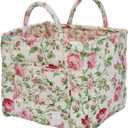 Boho Fabric Storage Basket, Large Capacity Laundry Basket, 12.2'' x 10.23'' x 10.23'' Collapsible Laundry Hamper with Easy Carry Handles (C Multi-Color 2, L)