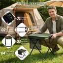 LiKiLiKi 15.7″ Extra Large Foldable Backpack Stool, Heavy Duty Thickened Collapsible Portable Pocket Chair, Compact Pocket Size Travel Seat for Hiking, Fishing, Picnic and Outdoor Activities (Green)