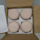 4 Pack Glass Clear Storage Canister with Airtight Lid, 12oz Overnight Oats Containers, Small Cute Decorative Pantry Jar for Snacks, Yogurt, Cereal, Fruit, Salad, Spice, Sugar, Coffee - Beige