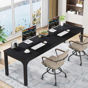 Tribesigns 78.7 Inches Extra Long Computer Desk 2 Person Desk, Double Long Desk, Workstaion for Home Office (Black)