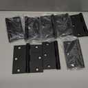 8 Pack Black Door Hinges, 3.5 x 3.5 Inch Black Hinges for Interior Doors 3 1/2 Inch Hinges for Residential Doors, Square Corners Interior Door Hinges for Standard Flat/Bedroom