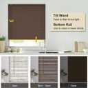 LazBlinds No Tools No Drill 1" Vinyl Mini Blinds, Cordless Blinds for Windows, Light Filtering Horizontal Window Blinds & Shades, 28" W x 48" H, Mahogany
