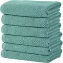 Great Bay Home Blue Hand Towels - 100% Cotton 6 Pack 26x16 Hand Towel Set - Absorbent, Quick-Drying, Durable Towels for Handroom Decor - Low-Twist, Two-Ply Fibers (Mineral Blue)