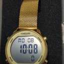 TIMEURE Women’s Pedometer Watch, No App No Charging, Step Counter Watch with Stainless Steel Mesh Band, Calories Distance Alarm Stopwatch Timer, Waterproof Digital Watch for Women, TU-2401(Gold)