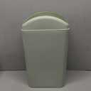 12 L Slim Garbage Can, Small Plastic Trash Can with Swing Lid, 1 Pack (Green)