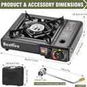 BESTFIRE Portable Dual Fuel Camping Stove - 10,000 BTU Butane and Propane Stove with Adapter & Case - Single Burner Gas Stove for Outdoor Cooking, Tailgating & Emergency