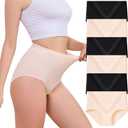 Womens Underwear Pack,C Section High Waisted Tummy Control Moisture-Wicking Brief Underwear,plus size Panties 6Packs (3X-Large)